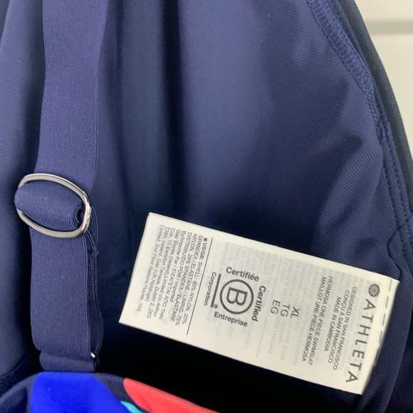 ATHLETA Hermosa One Piece Swimsuit XL Tossed Floral Blue - Picture 6 of 8